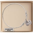 thumbnail image 3 of 8 1/2 inch Round Double Loop Bangle Bracelet w/ St. Christopher / Navy in Sterling Silver, 3 of 3