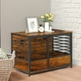 thumbnail image 5 of Oumilen Large Dog Crate Cage Living Room Side End Table, Brown, 5 of 6