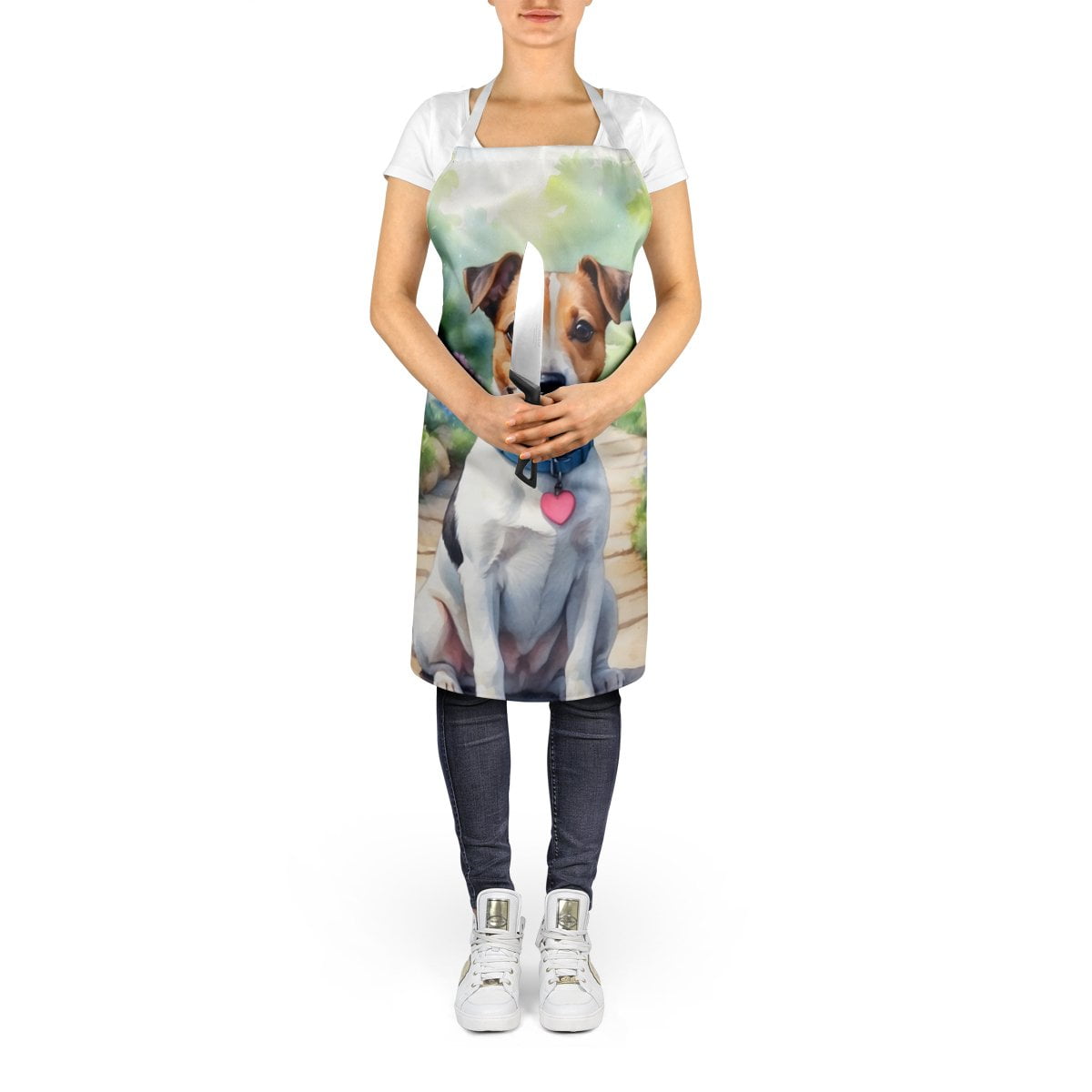 Jack Russell Terrier Spring Path Apron 27 in x 30 in
