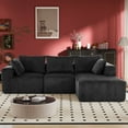 thumbnail image 4 of BedLuxury 102" Cloud Sectional Couch with L-Shape Chaise,Modern Modular Sofa with Deep Seat, Upholstered Couches for Living Room Bedroom,No Assembly Required, Black, 4 of 8