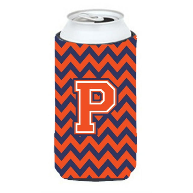 Letra P Chevron Naranja Azul Tall Boy Bebida Aislante Hugger Caroline's Treasures CJ1042-PTBC