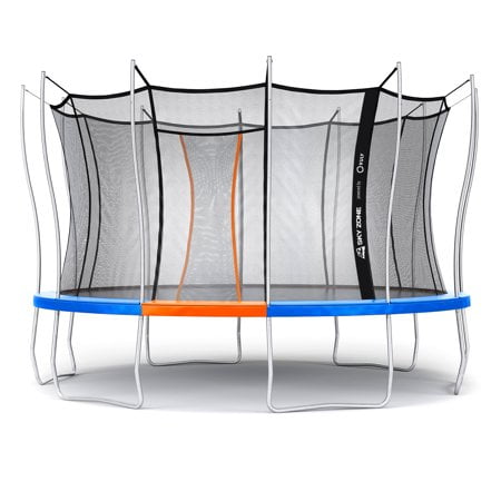 Official Sky Zone x Vuly 14-Foot Trampoline, Self-Closing Door, (Vuly 10ft Trampoline Best Price)