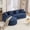 Navy Blue, variant on HUTWIFE Home Modern Luxury Chenille Foam Reclining Curved Sofa with L-Shape Chaise with Throw Pillows, Black