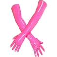 thumbnail image 1 of EXLATEX Latex Rubber Black Long Gloves Club Outfits Accessory Plus Size, 1 of 7