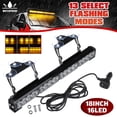 thumbnail image 1 of 18" 16 Amber LED Car Roof Windshield Emergency Hazard Warning Flash Strobe Light Bar with suction cup, 1 of 12