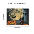 thumbnail image 2 of FCXZI Bats Full Moon Pumpkin Canvas Print Wall Art Decorations for Home Bathroom Ready To Hang Room Decor 16x12in, 2 of 6
