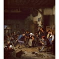 thumbnail image 2 of Adriaen van Ostade 15x17 Black Ornate Wood Framed Double Matted Museum Art Print Titled - Merrymakers in an Inn (1674), 2 of 5
