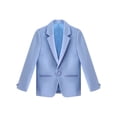 thumbnail image 5 of Yeahdor Boys Classic Tuxedo Suit Toddlers 5Pcs Formal Outfit Blazer +Dress Shirt + Vest + Pants + Bow Tie A Blue 3, 5 of 7