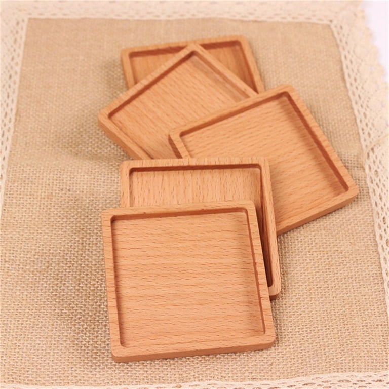VieWood Wooden Coasters for Drinks - Natural Wood Drink Coaster Set for  Drinking Glasses, Tabletop Protection for Any Table Type (Set of 4)