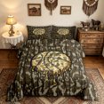 thumbnail image 2 of meiyoeat Rustic Dripping Basketball Full Size Comforter Sets for Boys, Brown Camouflage Bedding Comforter Set, Black Reversible, 3pcs, 1 Comforter and 2 Pillowcases, 2 of 6