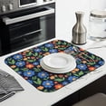 thumbnail image 3 of Pioneer Flower Floral Print Pattern Kitchen Dish Drying Mat 1 Pack, Ultra Absorbent Microfiber Drainer Mat, 16"x18", 3 of 6