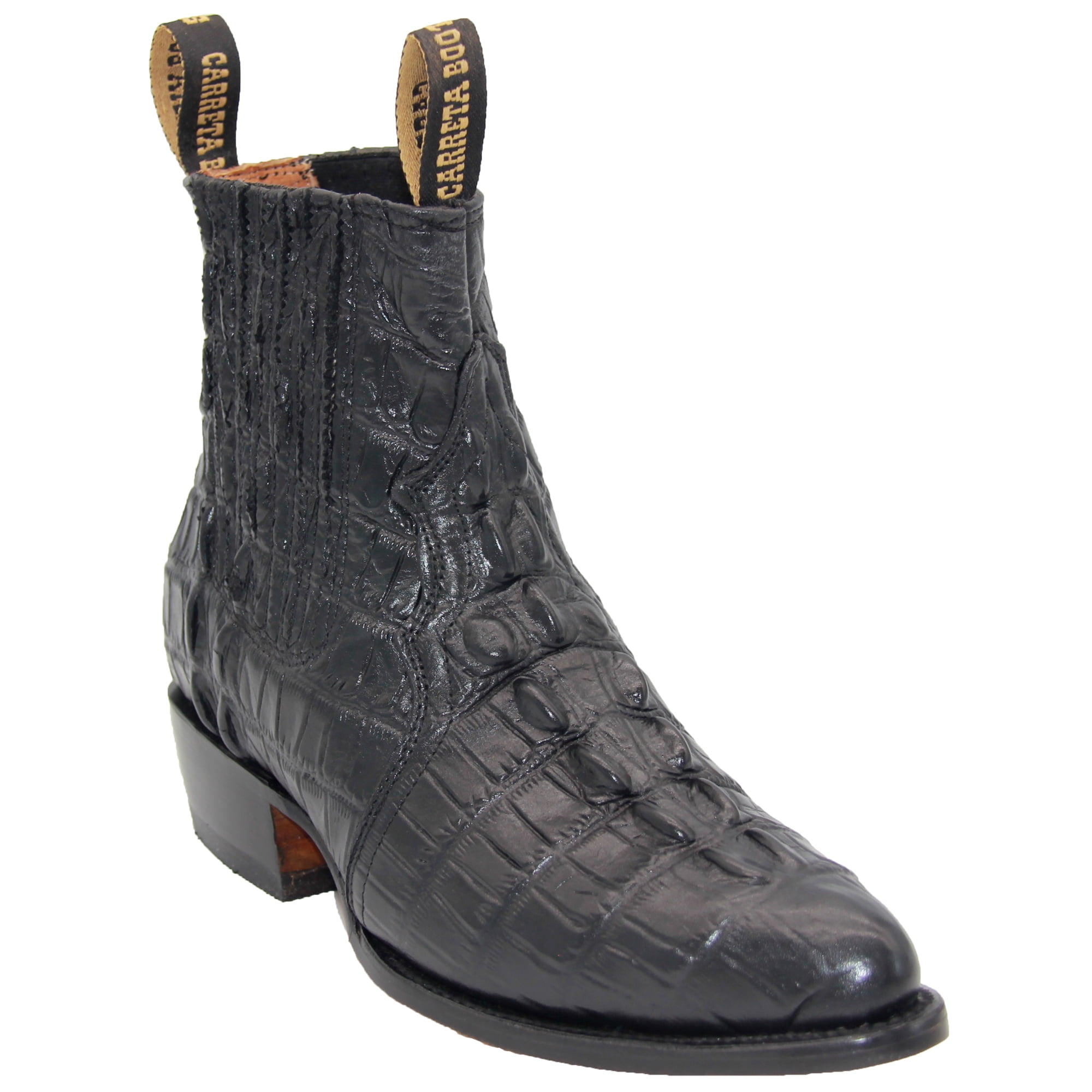Men's Crocodile Alligator Head Full Leather Cowboy Western Boots J Toe Cognac 