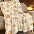 thumbnail image 2 of Fall Pumpkin Blanket Ultra Soft Cozy Autumn Pumpkins Throw Blanket Fleece Fuzzy Plush Bedding Harvest Blanket Thanksgiving Gifts for Bed Kids Adults 80"x60", 2 of 6