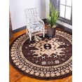 thumbnail image 1 of Unique Loom Taftan Collection Border Geometric Tribal Inspired Design Area Rug, 8 ft, Brown/Tan, 1 of 2