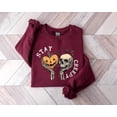 thumbnail image 4 of Stay Creepy Skeleton Hands Sweatshirt – Cute Halloween Pumpkin & Skull Graphic Crewneck, Spooky Season Outfit, 4 of 5