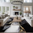 thumbnail image 4 of Area Rug for Living Room, Black Grey Marble Non-Slip Indoor Large Carpet for Bedroom/Dining Room, Modern Gradient Abstract Aesthetic Washable Low-Profile Rectangle Floor Runner Rugs - 5 x 8 Ft, 4 of 7