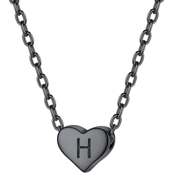 SILVERCUTE Tiny Initial Necklaces 925 Sterling Silver Letter A-Z Letter Pendant for Women Lovers Heart Choker Necklace 16" 2"