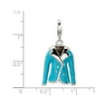 thumbnail image 2 of Sterling Silver 3-D Enameled Blue Jacket With Lobster Clasp Charm - 4.7 Grams - Measures 31x16mm, 2 of 2