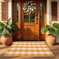 thumbnail image 6 of Lypsnake Spring Rugs Orange and White Plaid, Reversible Washable Checkered Area Rug, Multi-Color Farmhouse Style Non-Slip Rug for Patio Kitchen Living Room Bedroom and Balcony, 6 of 8