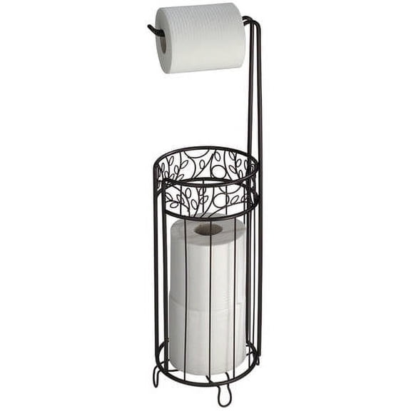 InterDesign Decorative Toilet Paper Holder Stand, Bronze
