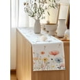 thumbnail image 5 of Table Runner 70 Inches Long for Kitchen Dining, Spring Wildflowers Dresser Scarf Farmhouse, Dining Table Decorations for Wedding/Parties, Watercolor Rustic Flowers Floral Leaves 13 x 70 In, 5 of 8