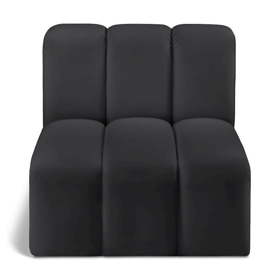 Meridian Furniture Arc Black Vegan Leather Straight Chair