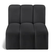 Meridian Furniture Arc Black Vegan Leather Straight Chair