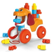 Mega Bloks First Builders Pull-Along Puppy with Big Building Blocks, Building Toys for Toddlers (16 Pieces)