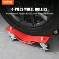 thumbnail image 2 of VEVOR Wheel Dolly, 8000 lbs Capacity Heavy-Duty Steel Car Mover, Wheel Dolly Car Tire Stake Set with Brakes, Vehicle Moving Cart Moving Cars, Trucks, Trailers, Motorcycles, and Boats, Set of 4, Red, 2 of 9