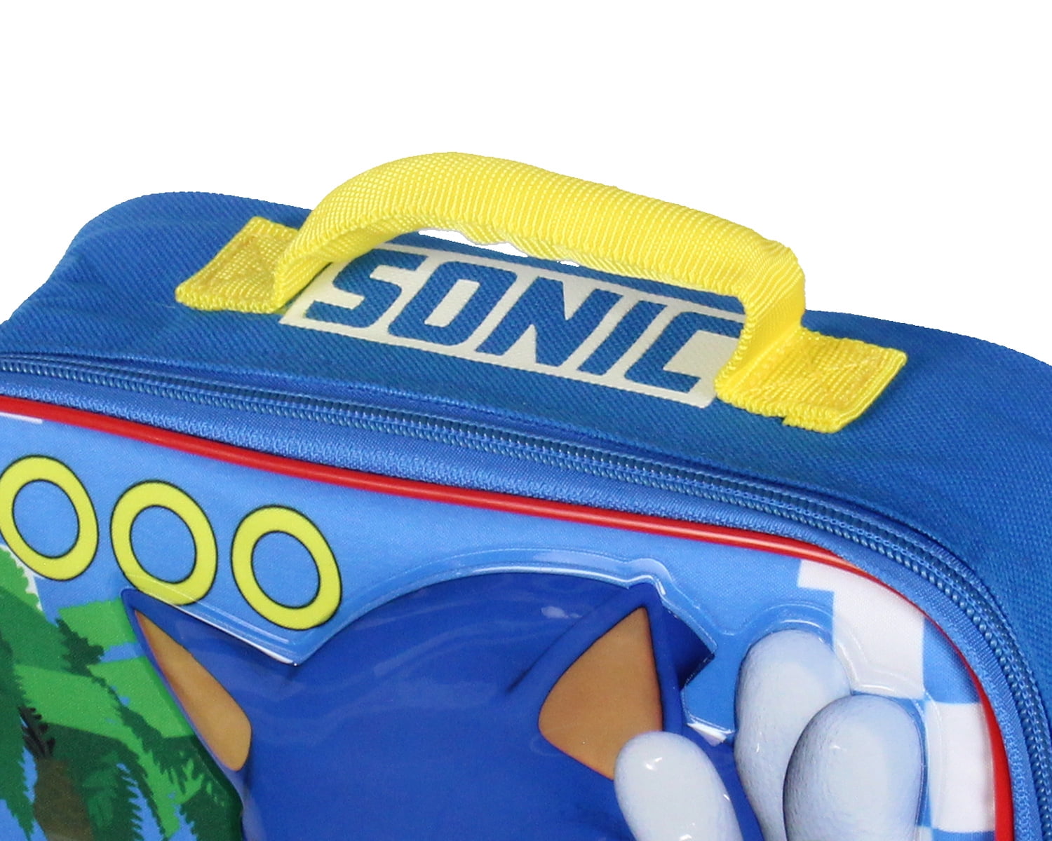 Sonic The Hedgehog Kids Lunch Box Full Gamer Raised Character Insulated Lunch Bag Tote For Hot And Cold Food, Drinks, And Snacks 10"