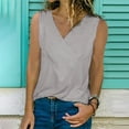 thumbnail image 2 of Womens Sleeveless Top Tees Shirts V Neck Casual Summer Tank Tops for Women Loose Fitting Solid Color Comfy Tanks (Small, Gray), 2 of 6