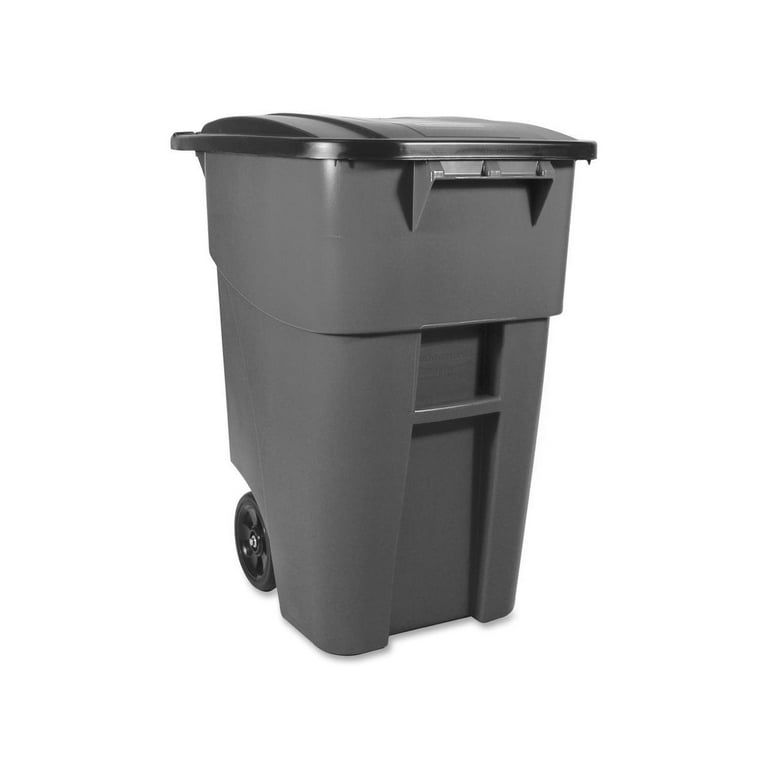 Rubbermaid Commercial Trash Can,Free-Standing,Roll Out,65 gal