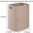 thumbnail image 4 of Laundry Hamper, Rectangle Cotton Laundry Basket with Handles, Large Blanket Basket for Living room, Woven Drative Storage for Toys,Clothes,Pillows-16x13x22in-Brown variegated, 4 of 6