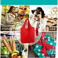 thumbnail image 4 of Bolsas reutilizables para la compra, plegables, lavables a máquina, coloridas, a granel, paquete de 10, 22,7 kg, extragrandes, plegables y reutilizables, con cierre de cremallera, de poliéster ligero., 4 of 5
