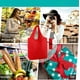 thumbnail image 4 of Bolsas reutilizables para la compra, plegables, lavables a máquina, coloridas, a granel, paquete de 10, 22,7 kg, extragrandes, plegables y reutilizables, con cierre de cremallera, de poliéster ligero., 4 of 5