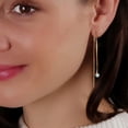 thumbnail image 3 of Humble Chic Created Opal Earrings for Women - 14k Gold Plated Chian Threaders, 3 of 9