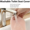 thumbnail image 4 of Bathroom Adhesive Toilet Cover Cushion 4 Washable, Reusable Winter Cushionpurple, 4 of 5