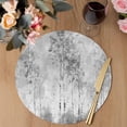 thumbnail image 3 of Contemporary Grey Tree Round 15 Inch Placemats Set of 4, Abstract Art Oil Paiting HeatResistant Non Slip Place Mats for Dining Table, Wipeable Braided Kitchen Table Mats for Housewarming, 3 of 9