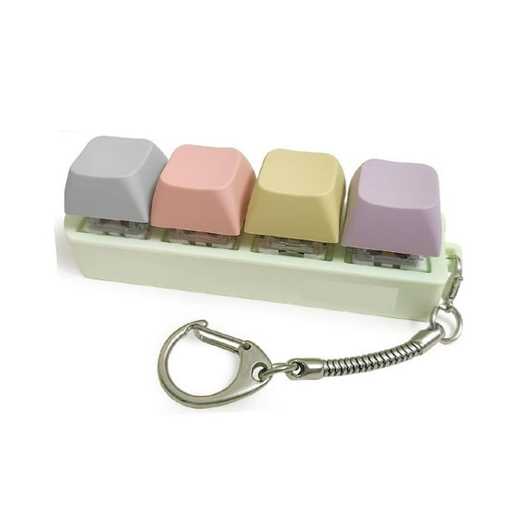 Keyboard Button Fidget Toy 4-Button Keyboard Fidget Keychain Stress Relief Toy
