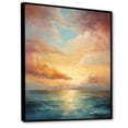 thumbnail image 2 of Designart "Ocean Sunset Celestial Euphony" Landscape & Nature Floater Framed Wall Art Living Room, 2 of 7