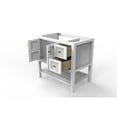 thumbnail image 6 of Modern 36" Alicia White Wood Vanity S Base with Gold Handles, 6 of 6