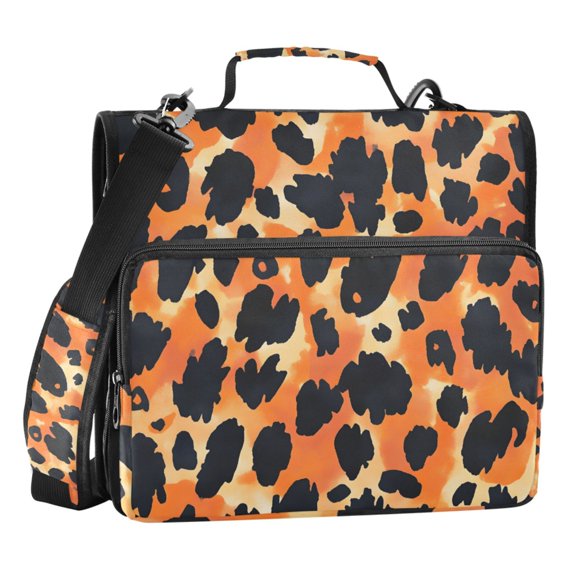 ALAZA Zipper Binder Leopard Watercolor 3 Ring Trapper Keeper File Folder Organizer Bag