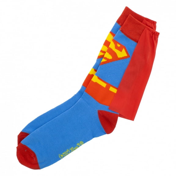 DC Comics Mens' Superman Costume Crew Socks with Cape