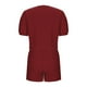 thumbnail image 5 of Camisas de Color Sólido para Mujeres Verano Manga Corta Cuello en V Cuello Delantero Corbata Camisa Pantalones Cortos Conjunto, 5 of 8