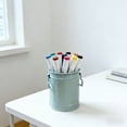 thumbnail image 4 of Metal Storage Tin with Handle Small Desk Organizer Pen Holder Planter for Home Office Decor, 4 of 5