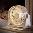 thumbnail image 3 of USB Desk Fan, Quiet Portable Fan, LED Light Cooling Fan, 5-Speed Adjustable 90° Tilt Personal Air Circulator for Home Office Bedroom(Gold), 3 of 3