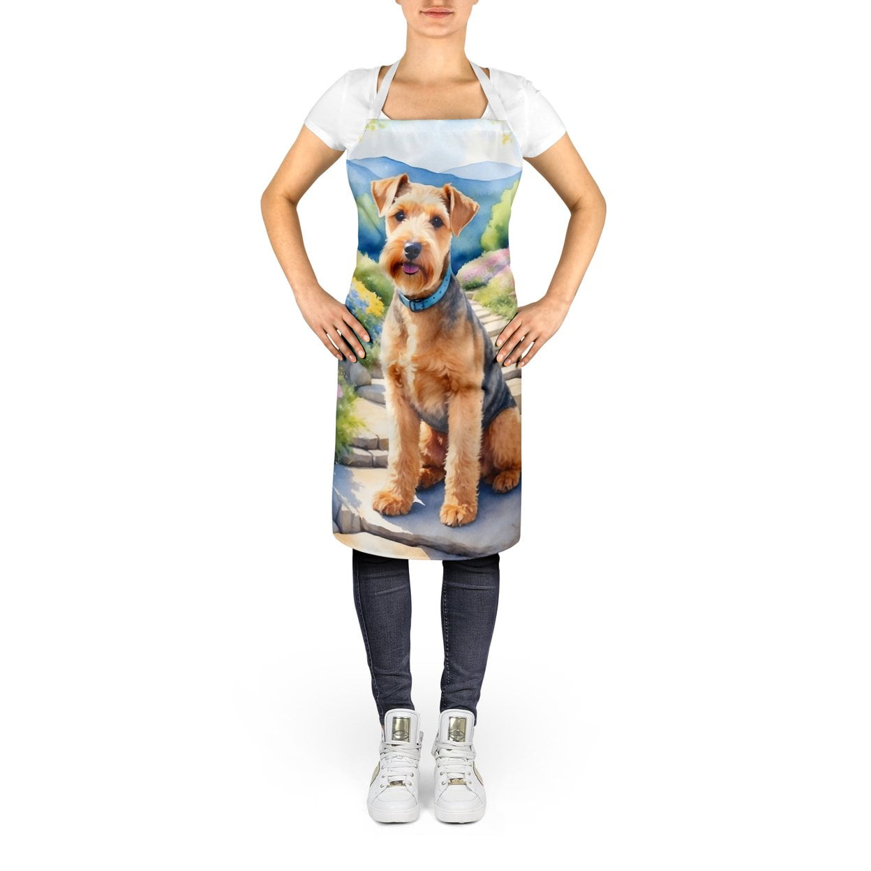 Lakeland Terrier Spring Path Apron 27 in x 30 in