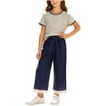 thumbnail image 2 of LvhaoGJOB Little Kids Girls T-Shirt and Pants Outfit Set - Elastic Waist, 2 of 6