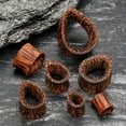thumbnail image 2 of A Pair of Teardrop Coconut Wood Double Flared Tunnel Plug, 2 of 3