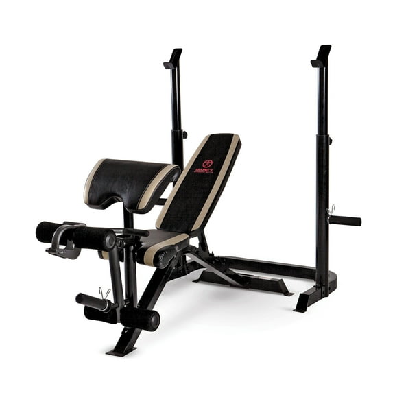 Marcy Two Piece Multipurpose Home Gym Workout Strength Weight Bench | MD879